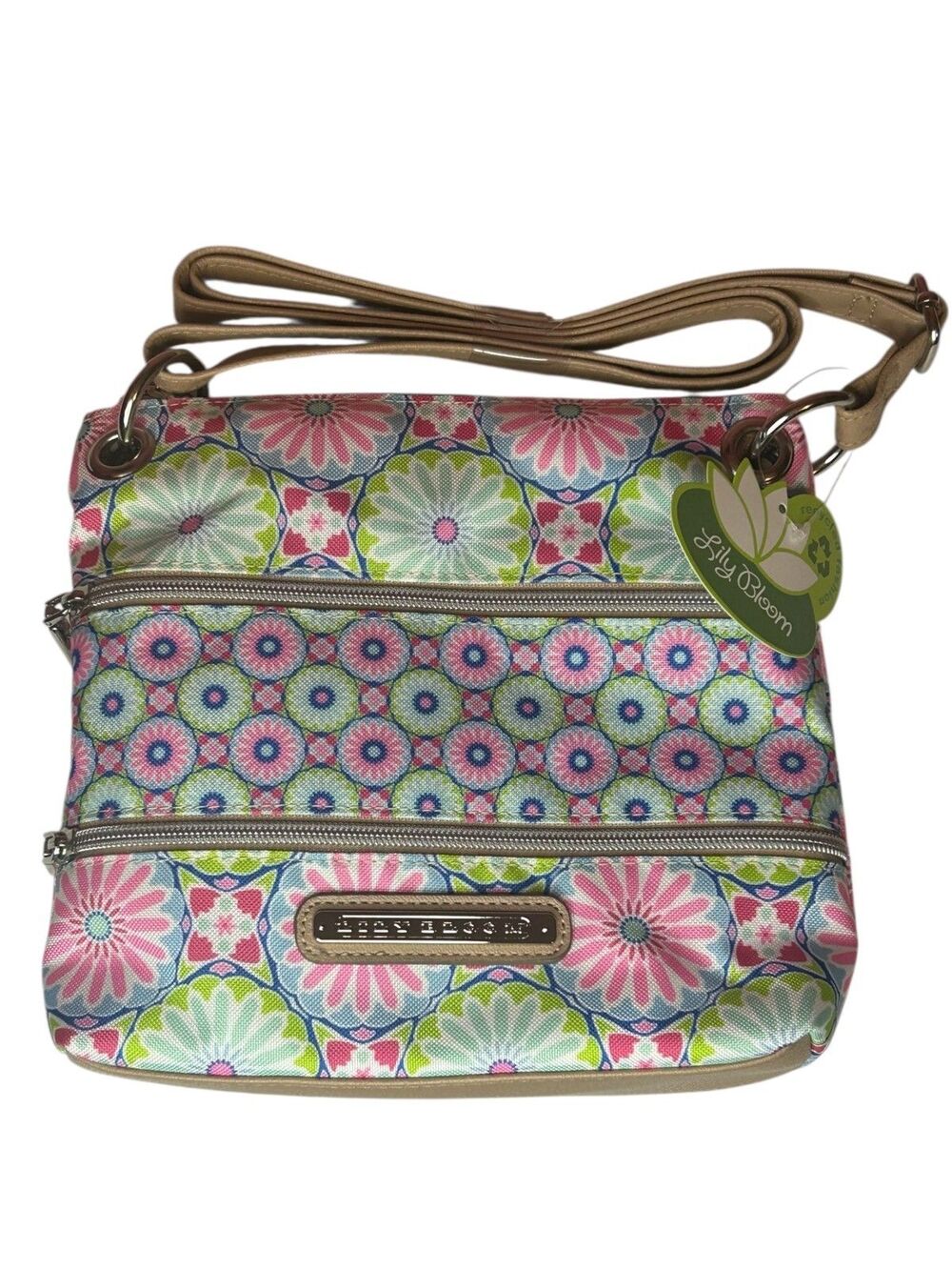 Lily Bloom Denise Crossbody Large Starburst Floral  Eco Friendly NWT MSRP $55